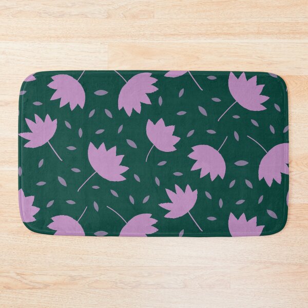 Item preview,  Simple Minimalist modern leaves pattern in plush pink on dark teal  designed and sold by Yasminepatterns .