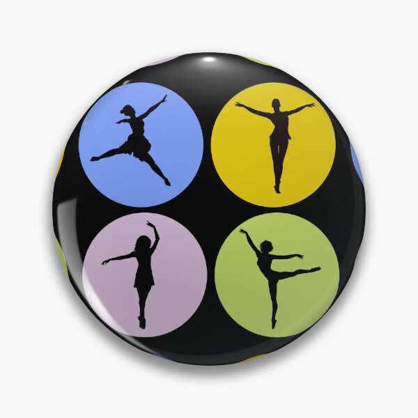 Item preview, Ballet dancer figures in various colors circles in black designed and sold by simonayoshida.