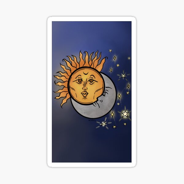 Vista previa del artículo con la obra «Sol y luna con estrellas», diseñado y vendido por Artdiary333.