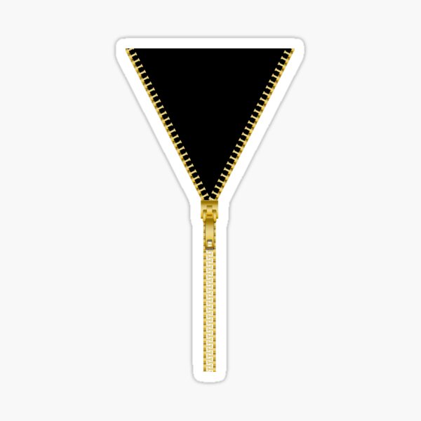 Gold zipper - Black inside Sticker