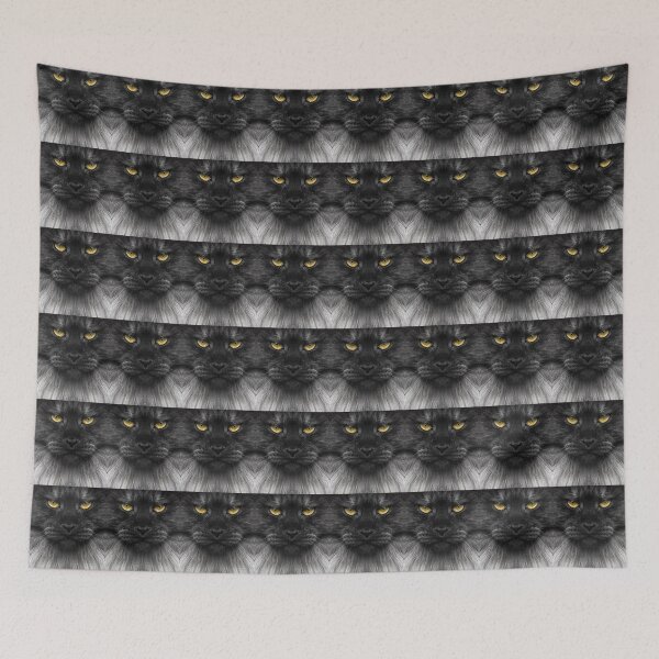 Item preview, Maincoon Cat Mouth Mask Cute Animal Smile Funny Kawaii - Black and White designed and sold by ShumShumShop.