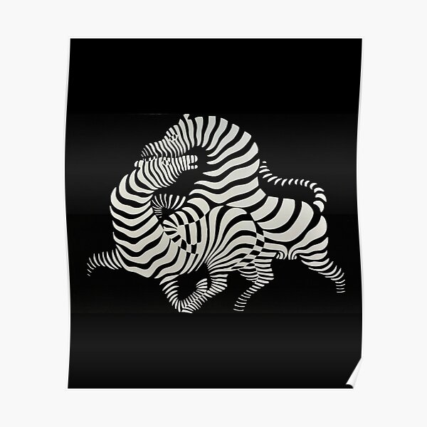 Black And White Zebra - Victor Vasarely   Poster