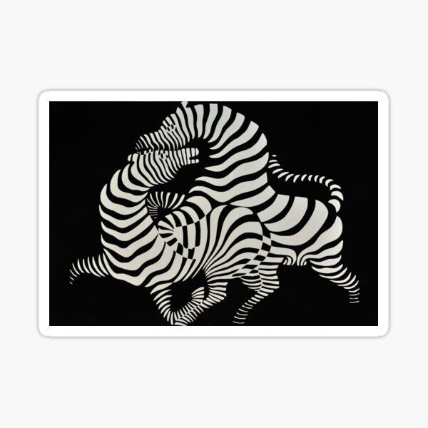 Black And White Zebra - Victor Vasarely Sticker
