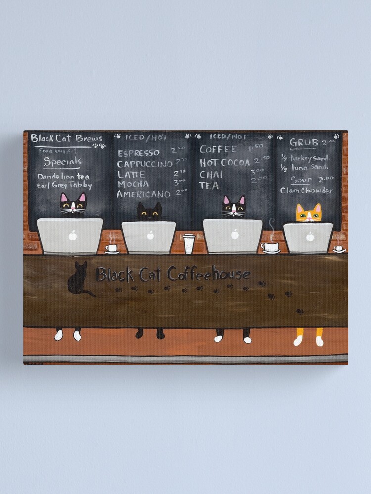 Alternate view of Black Cat Coffeehouse Canvas Print