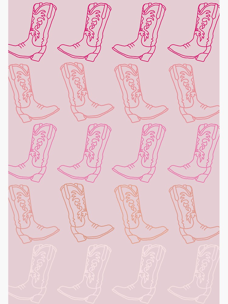 Pink Cowboy Boots Sticker For Sale By Alliezannino Redbubble 4823