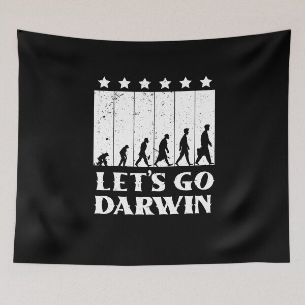 Item preview, Funny Lets Go Darwin White American Flag Vintage Evolution designed and sold by MadrigueraSM-.
