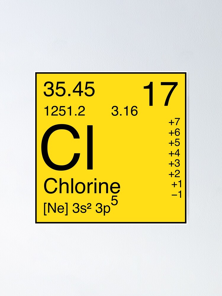 "Chlorine Element" Poster for Sale by Jayiscool71 Redbubble