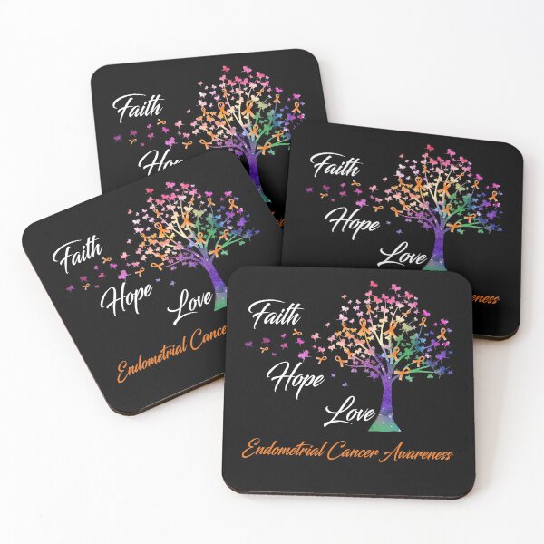 Item preview, Ribbon Tree Faith Hope Love Endometrial Cancer Awareness designed and sold by Tadmab.