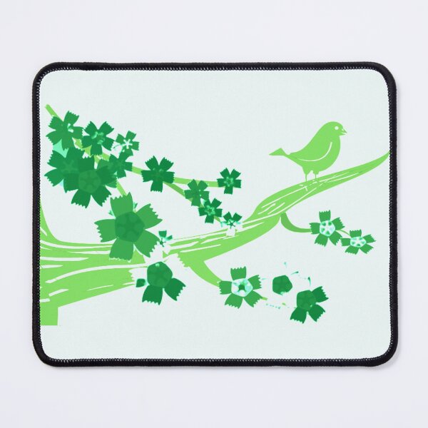 Item preview, Green Birds with Flowers-Cute Bird Perched On Branch designed and sold by AmeliaStore1.
