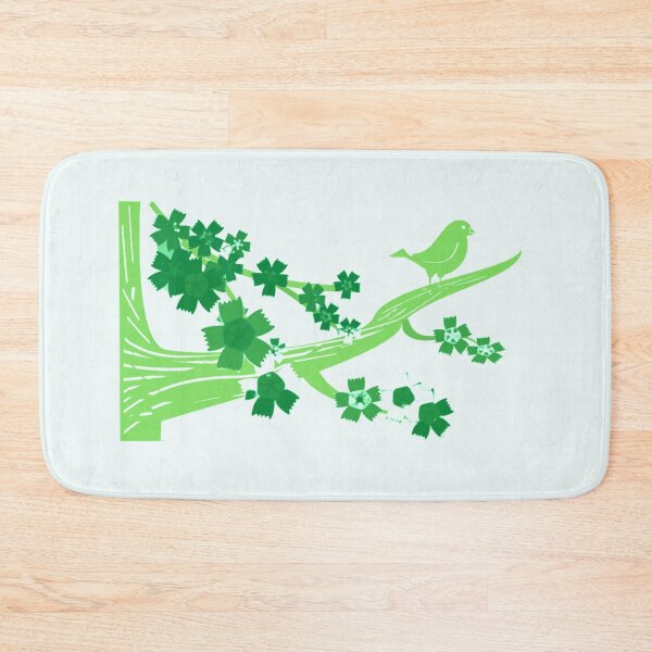 Item preview, Green Birds with Flowers-Cute Bird Perched On Branch designed and sold by AmeliaStore1.