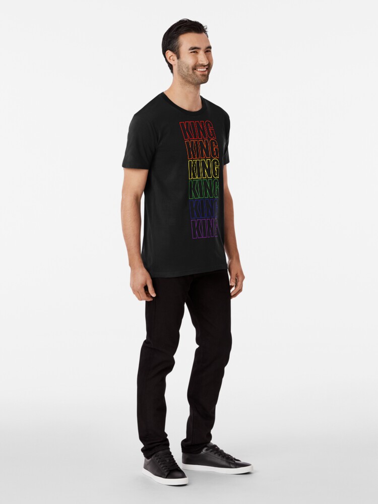 Alternate view of Simple King Rainbow Typography Lettering Text Premium T-Shirt