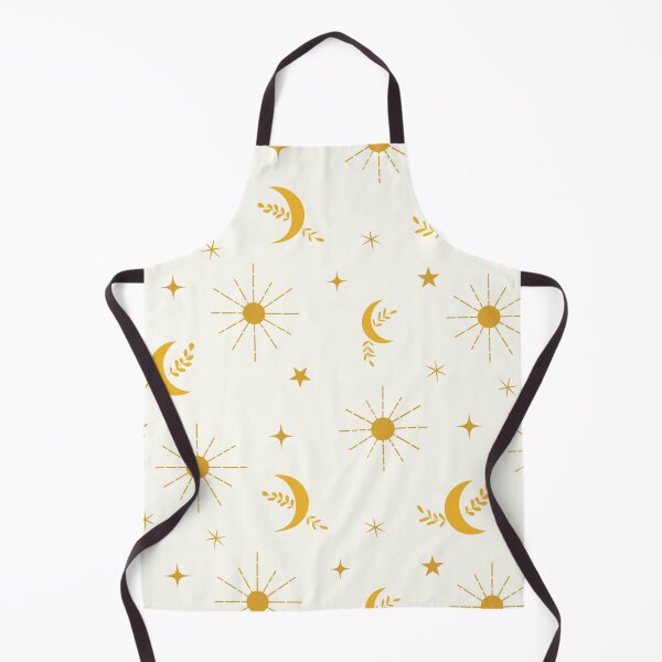 Item preview, Abstract boho orange moon and sun hippie pattern with stars on white designed and sold by Yasminepatterns .
