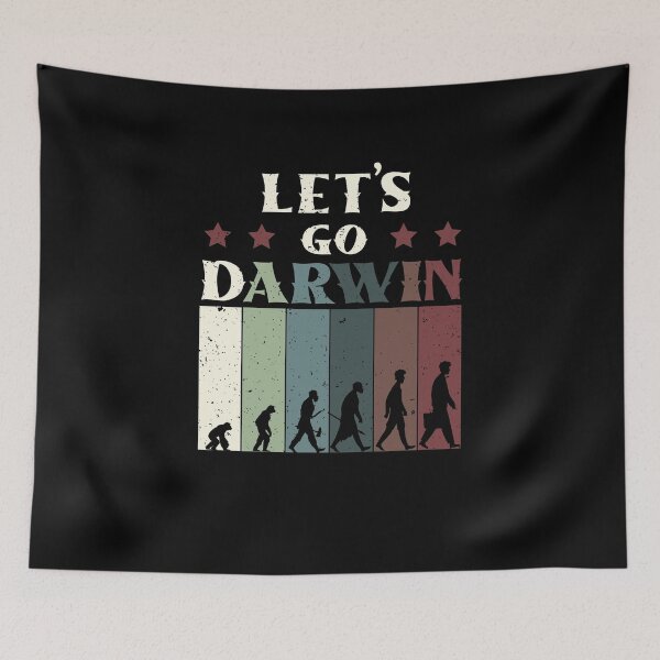 Item preview, Funny Lets Go Darwin Funny Usa Flag Vintage Retro Evolution designed and sold by MadrigueraSM-.