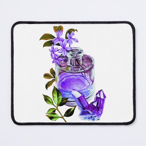 Item preview, Flowers in a glass bottle and quartz - Artwork designed and sold by LukjanovArt.