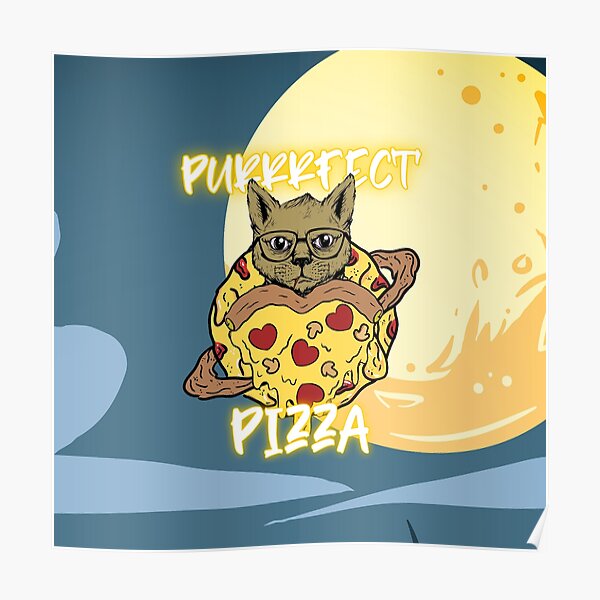 "Stuffed Crust Pizza Cat Meme" Poster by BlackSheepEllis Redbubble