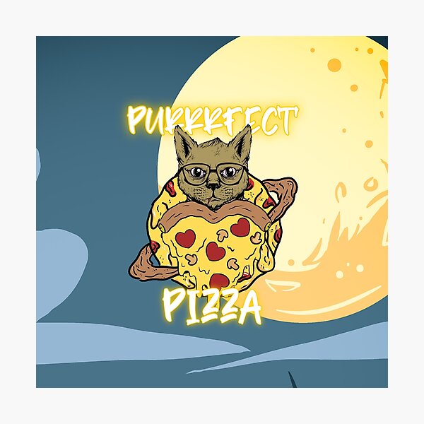 "Stuffed Crust Pizza Cat Meme" Photographic Print for Sale by