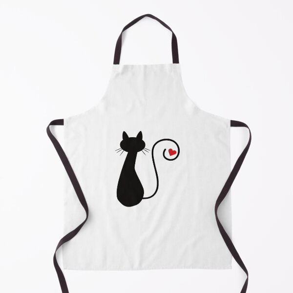 Item preview, Вrawn silhouette of a black cat with a heart near the tail designed and sold by KarpovychShop.