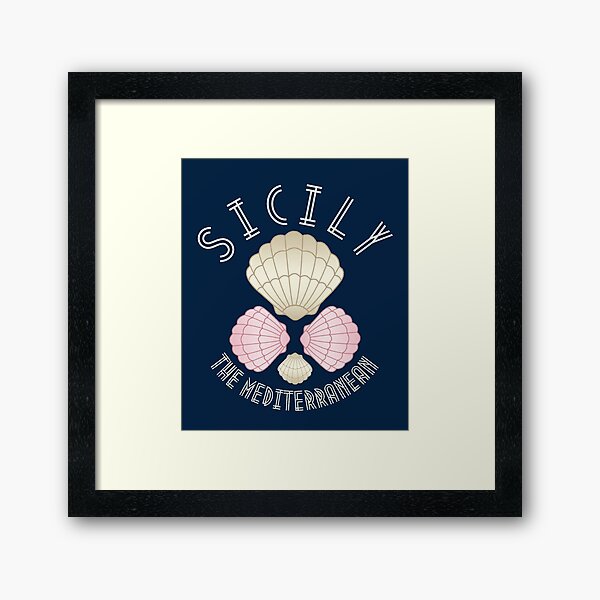 Item preview, Art Deco Mediterranean Islands, Sicily, Italy, Muted Beige Text- Beach / Vacation designed and sold by TimelessLocales.