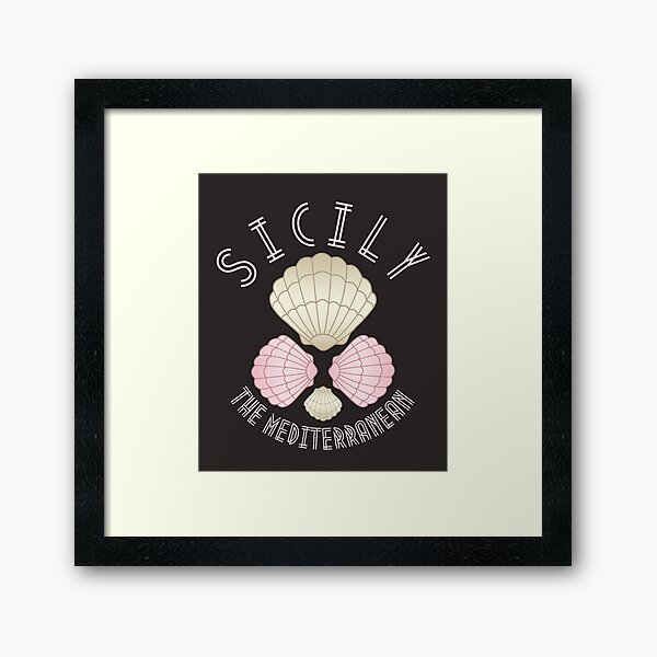 Item preview, Art Deco Mediterranean Islands, Sicily, Italy, Muted Pink Text- Beach / Vacation designed and sold by TimelessLocales.