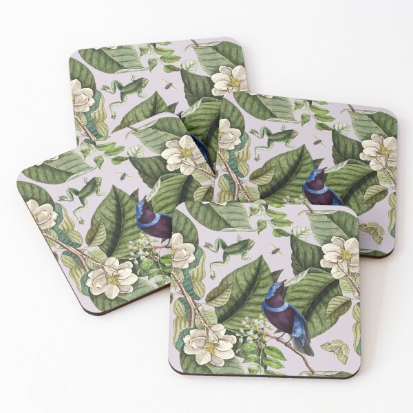 Item preview, Botanical with Cotinga Cordon-Bleu & Magnolia in Lilac designed and sold by Trish Dish.