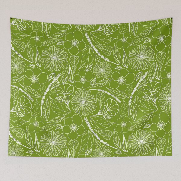 Item preview, Linework Flowers - Olive designed and sold by PaintInTheNight.