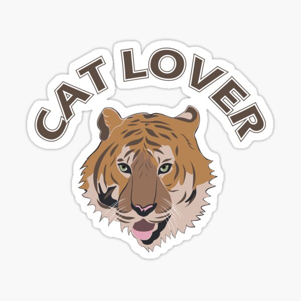  Cat Lover Word Letter With Vector Tiger Design Sticker For Sale By 