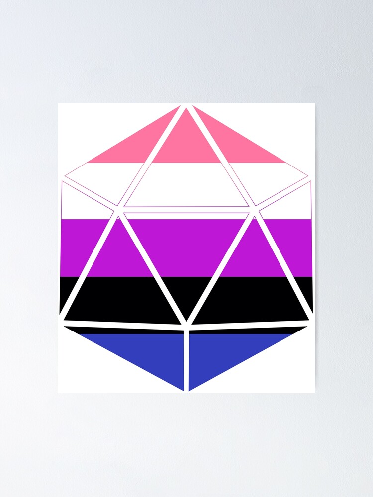 Genderfluid Pride Flag D20 Poster For Sale By Novotnydesigns Redbubble