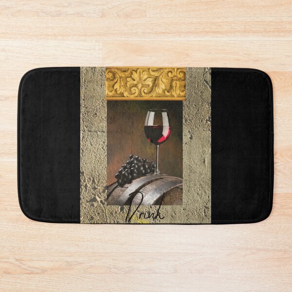 Item preview, Glass Red Wine & Grapes Faux Texture Old World Style Design designed and sold by EarthArtDesigns.