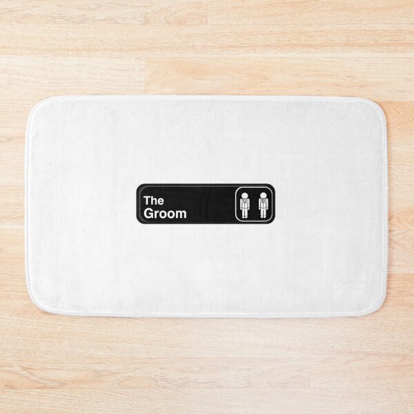 Artikelvorschau, The Groom Schwarzes Türschild mit Bräutigam und Bräutigamfiguren entworfen und verkauft von LawsonFabrics.