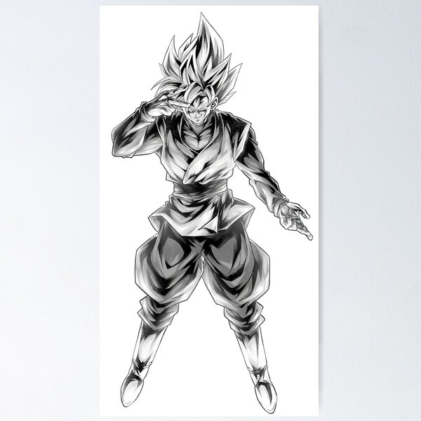 Dragon Ball Super Poster Goku Black SuperSJ Rose 12inx18in Free