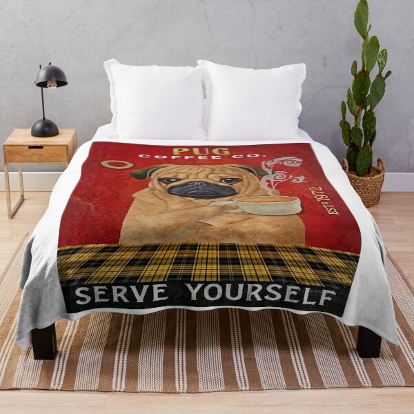 Item preview, Coffee Company Pug Print Canvas designed and sold by Chapman88.