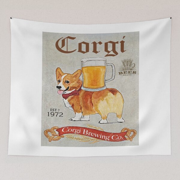 Item preview, Corgi and Beer Canvas Poster designed and sold by Chapman88.