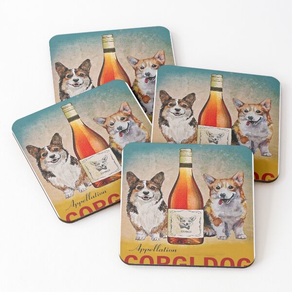 Item preview, Corgi Dog Wine Poster designed and sold by Chapman88.