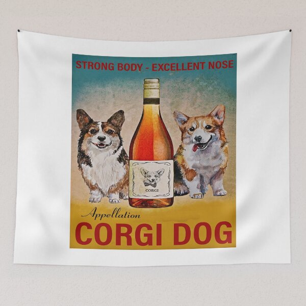 Item preview, Corgi Dog Wine Poster designed and sold by Chapman88.