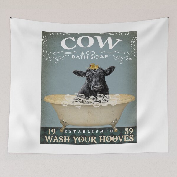 Item preview, Cow Bath Soap Canvas Poster designed and sold by Chapman88.