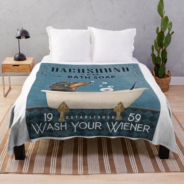 Item preview, Dachshund And Co Bath Soap Canvas Poster designed and sold by Chapman88.
