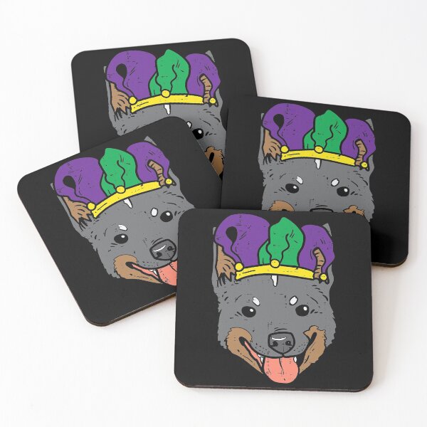 Item preview, Jester Hat Heeler Face Mardi Gras Cattle Dog Men Women designed and sold by MindiLevijoki.