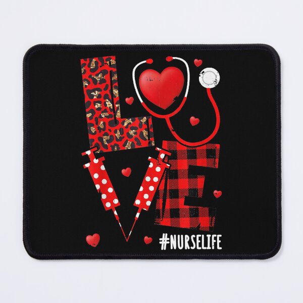 Item preview, Love Nurselife Valentine Nurse Leopard Print Plaid Heart designed and sold by spherevilla.