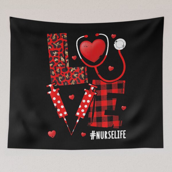 Item preview, Love Nurselife Valentine Nurse Leopard Print Plaid Heart designed and sold by spherevilla.