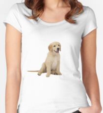 Cute Golden Retriever Women's Fitted Scoop T-Shirt
