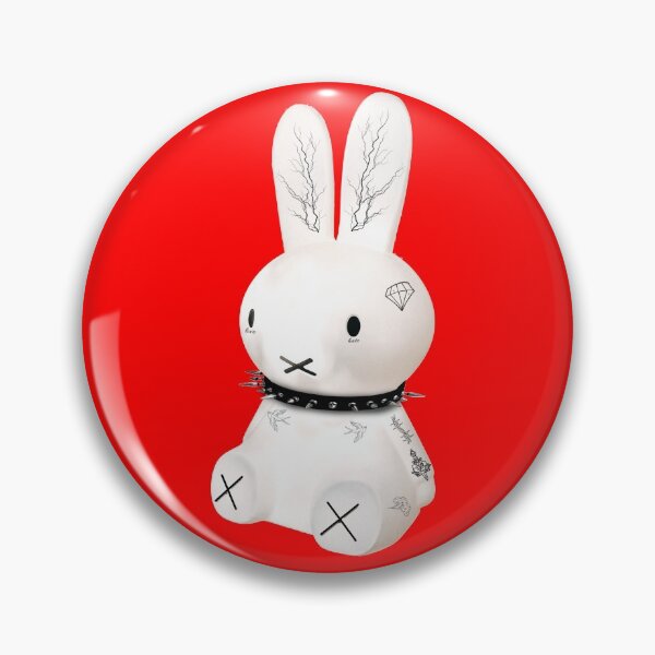 Item preview, Tattoed Bunny wearing Spiked Collar - Aesthetic Stylish White Rabbit designed and sold by andrei49387.