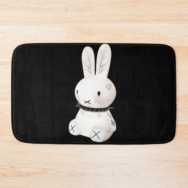 Item preview, Tattoed Bunny wearing Spiked Collar - Aesthetic Stylish White Rabbit designed and sold by andrei49387.
