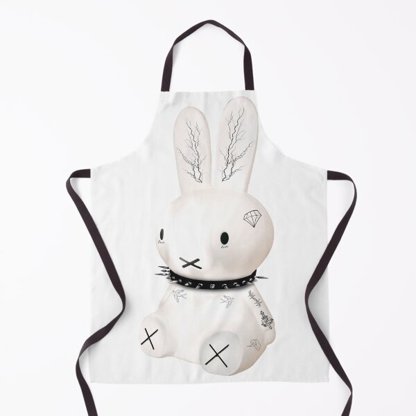 Item preview, Tattoed Bunny wearing Spiked Collar - Aesthetic Stylish White Rabbit designed and sold by andrei49387.