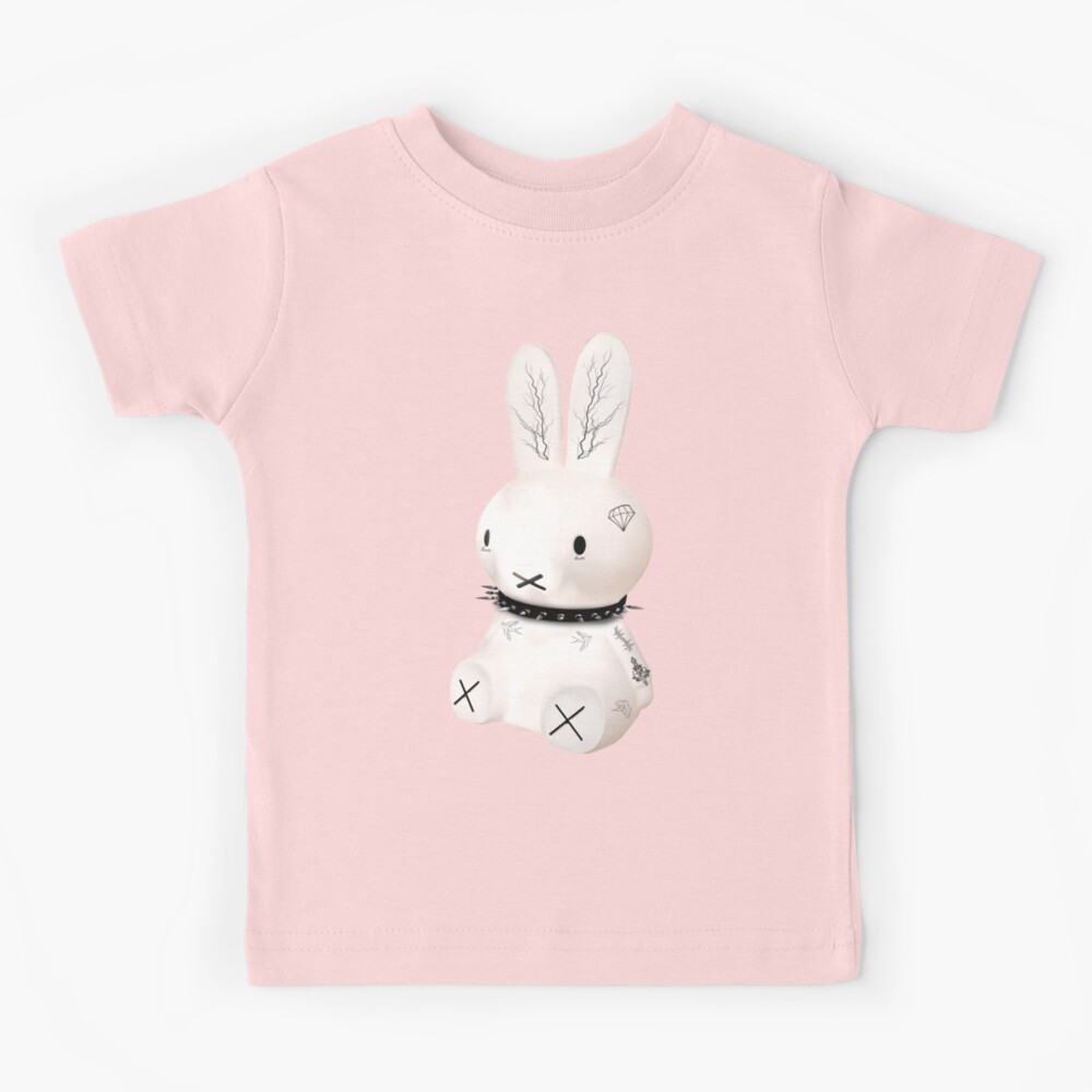 Tattoed Bunny wearing Spiked Collar - Aesthetic Stylish