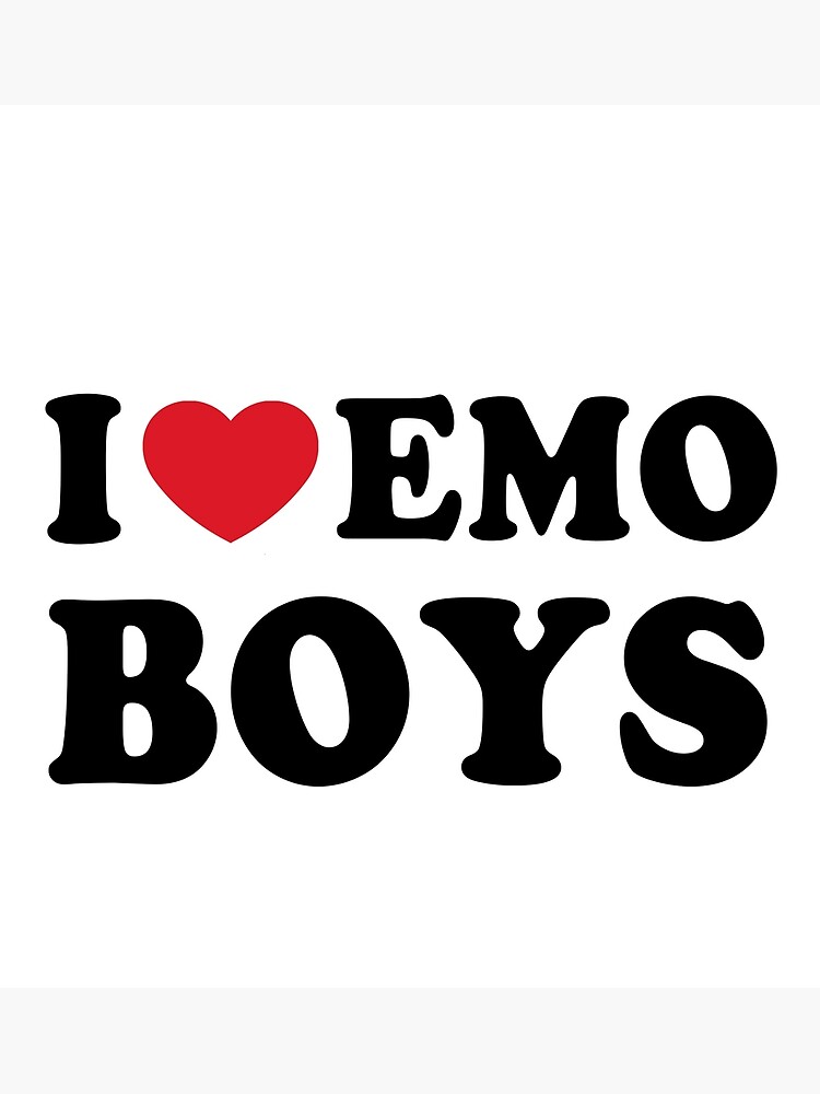 I Love Emo Boys Tee Emo Tee 2000s Heart Slogan Y2K 