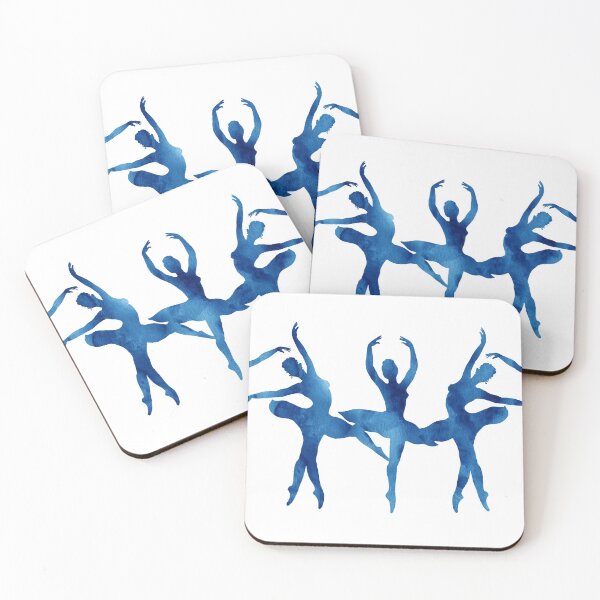 Aperçu de l'œuvre Ballerines Bleu Indigo Groupe Danse Silhouette Aquarelle créée et vendue par Irina Sztukowski.