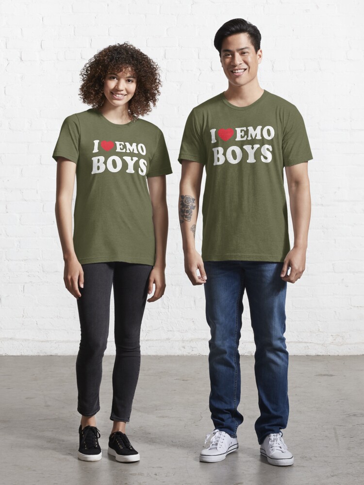 I Love Emo Boys T-Shirt , I Heart Emo Boys Shirt All Sizes Emo Boys Lovers  Tee