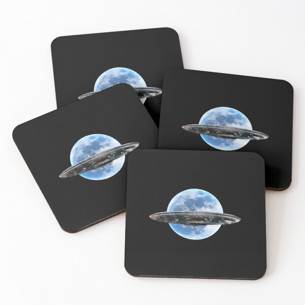 Item preview, UFO mother ship in front of moon designed and sold by Vicente Saenz jr.