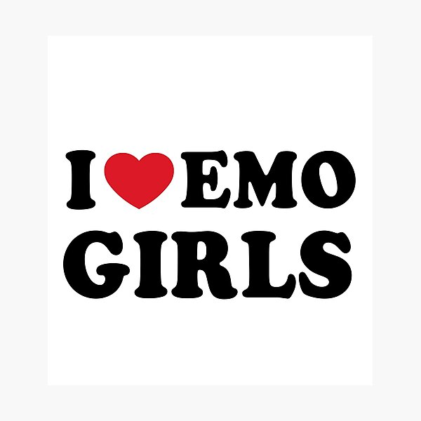  I Love Hot EMO GIRLS Shirt Funny I Red Heart Hot EMO