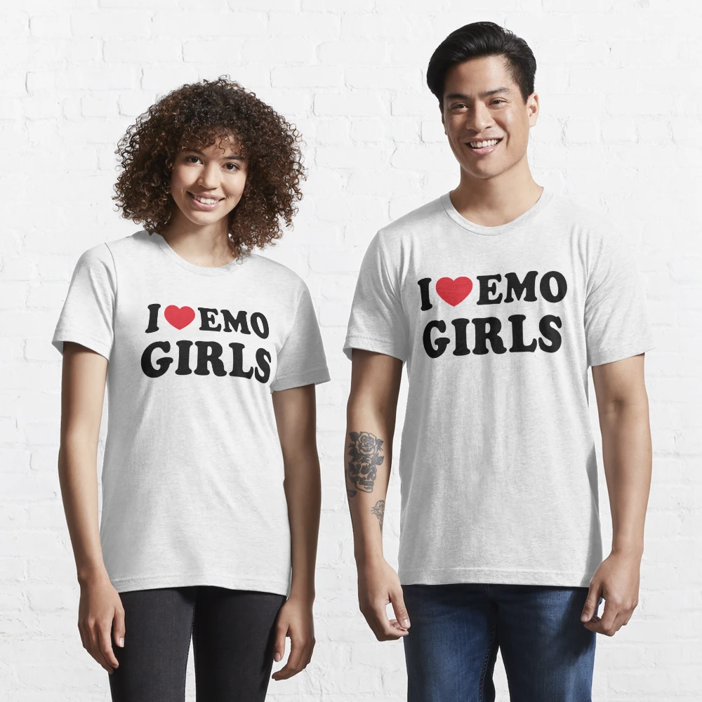 I Love Emo Girls Tshirt / I Heart Emo Girls T Shirt / Y2K 